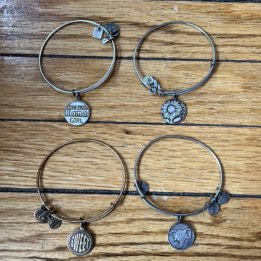 Assorted Alex and Ani bracelets
